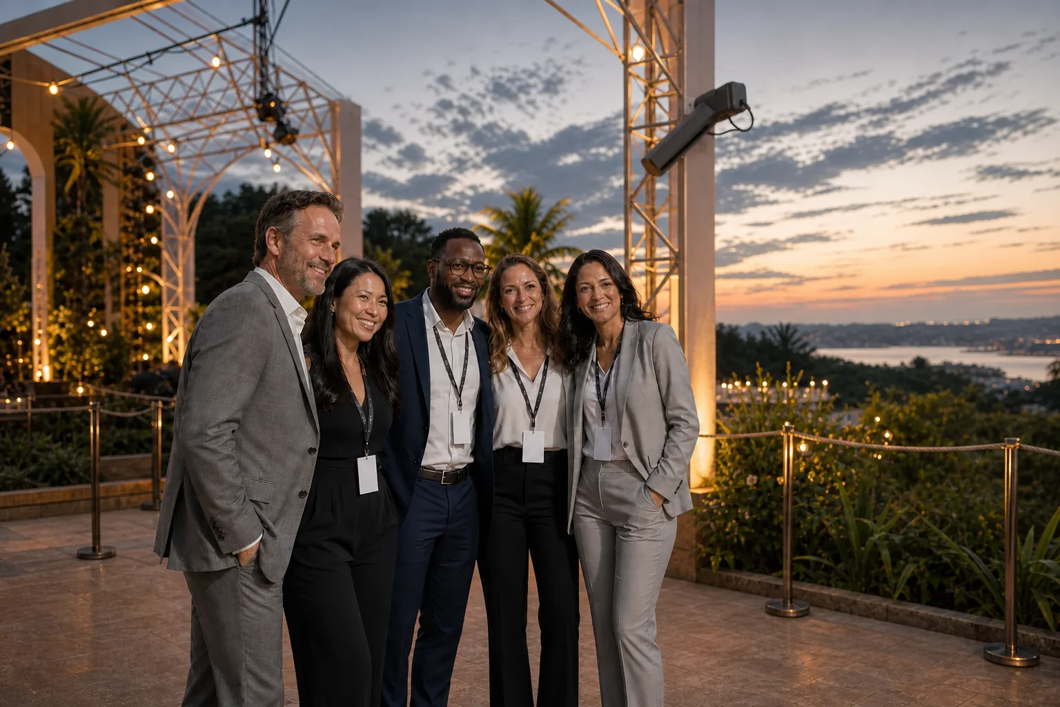 Event participants using an open eSelfie photo point